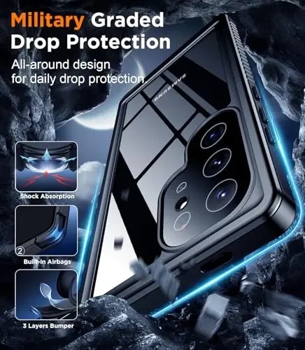 Temdan Designed for Samsung Galaxy S24 Ultra Case,Waterproof Built-in Lens & Screen Protector [Full Body Shockproof][Military Drop Proof][IP68 Underwater] Phone Case for S24 Ultra 5G-Blue (2024) - 4