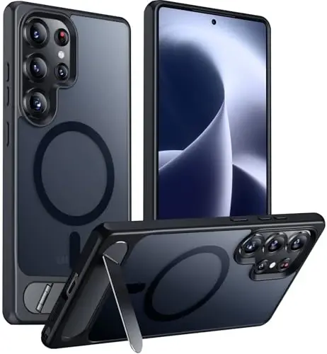 Temdan Designed for Samsung Galaxy S25 Ultra Case Magnetic,[Built in Hidden Kickstand][Military Grade Drop Protection] [Translucent Matte] Slim Thin Phone Case for Galaxy S25 Ultra Case 6.9
