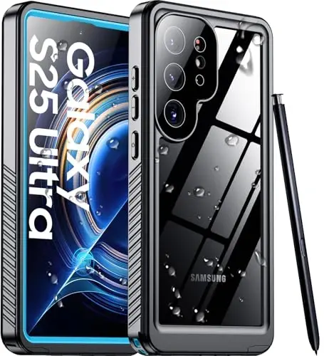 Temdan Designed for Samsung Galaxy S25 Ultra Case Waterproof, Built-in Lens & Screen Protector Military Grade Shockproof Dropproof IP68 Underwater Full Body Phone Case for Galaxy S25 Ultra 6.9