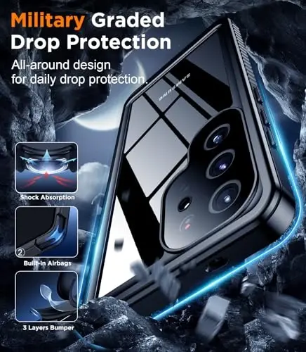 Temdan Designed for Samsung Galaxy S25 Ultra Case Waterproof, Built-in Lens & Screen Protector Military Grade Shockproof Dropproof IP68 Underwater Full Body Phone Case for Galaxy S25 Ultra 6.9