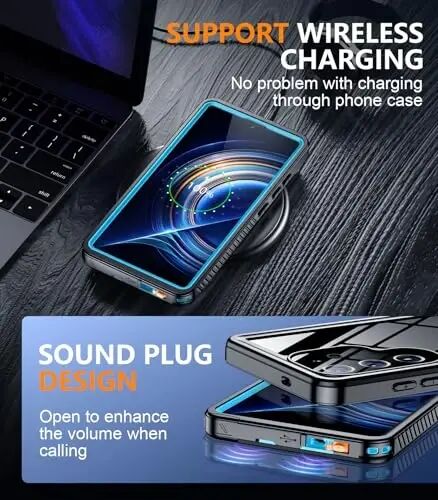 Temdan Designed for Samsung Galaxy S25 Ultra Case Waterproof, Built-in Lens & Screen Protector Military Grade Shockproof Dropproof IP68 Underwater Full Body Phone Case for Galaxy S25 Ultra 6.9