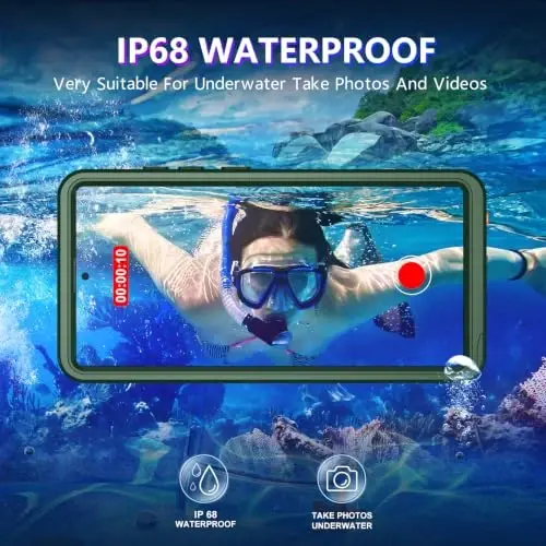 Temdan Designed for Samsung Galaxy S25 Ultra Case Waterproof, Built-in Lens & Screen Protector Military Grade Shockproof Dropproof IP68 Underwater Full Body Phone Case for Galaxy S25 Ultra 6.9