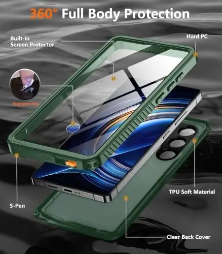 Temdan Designed for Samsung Galaxy S25 Ultra Case Waterproof, Built-in Lens & Screen Protector Military Grade Shockproof Dropproof IP68 Underwater Full Body Phone Case for Galaxy S25 Ultra 6.9