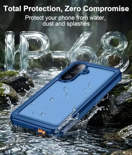 Temdan Designed for Samsung Galaxy S26 Case Waterproof, Blue | Built-in Screen & Camera Protector, IP68 Waterproof, Shockproof, Dustproof, Full Body Protective - Temdan (1)