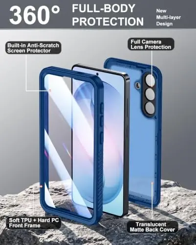 Temdan Designed for Samsung Galaxy S26 Case Waterproof, Blue | Built-in Screen & Camera Protector, IP68 Waterproof, Shockproof, Dustproof, Full Body Protective - 4
