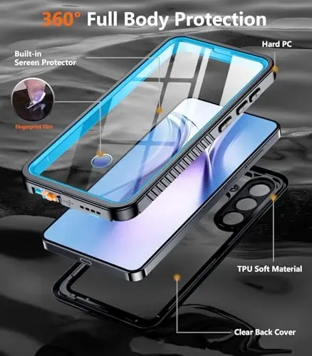 Temdan Designed for Samsung Galaxy S26 Case Waterproof, Built-in Lens & Screen Protector Military Shockproof Dropproof IP68 Underwater Full Body Phone Case for Galaxy S26 5G 6.3