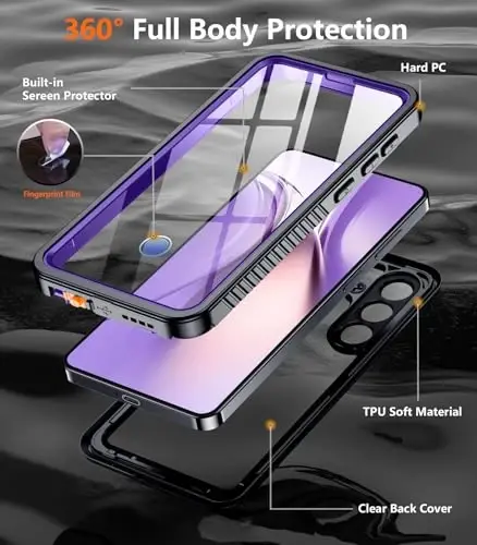 Temdan Designed for Samsung Galaxy S26 Case Waterproof, Built-in Lens & Screen Protector Military Shockproof Dropproof IP68 Underwater Full Body Phone Case for Galaxy S26 5G 6.3