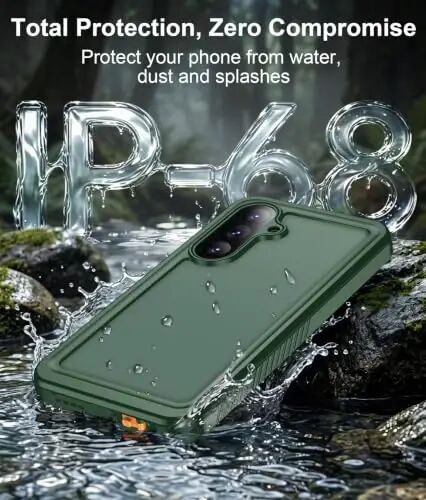 Temdan Designed for Samsung Galaxy S26 Case Waterproof, Green | Built-in Screen & Camera Protector, IP68 Waterproof, Shockproof, Dustproof, Full Body Protective - 2