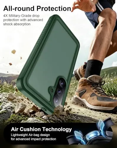 Temdan Designed for Samsung Galaxy S26 Case Waterproof, Green | Built-in Screen & Camera Protector, IP68 Waterproof, Shockproof, Dustproof, Full Body Protective - 3