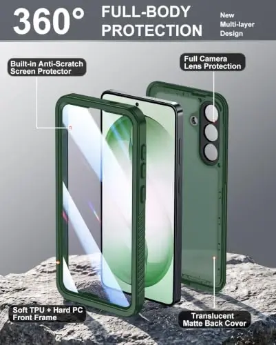 Temdan Designed for Samsung Galaxy S26 Case Waterproof, Green | Built-in Screen & Camera Protector, IP68 Waterproof, Shockproof, Dustproof, Full Body Protective - 4