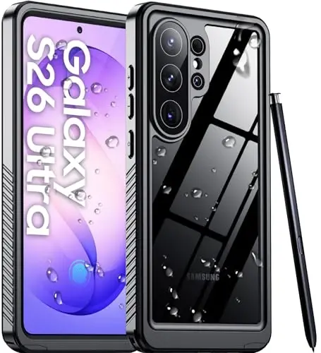 Temdan Designed for Samsung Galaxy S26 Ultra Case Waterproof, Built-in Lens & Screen Protector Military Grade Shockproof Dropproof IP68 Underwater Full Body Phone Case for Galaxy S26 Ultra 6.9