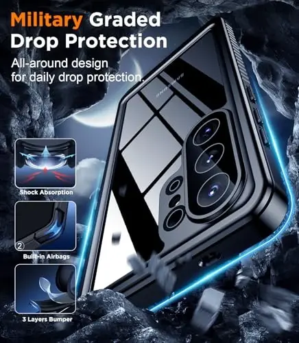 Temdan Designed for Samsung Galaxy S26 Ultra Case Waterproof, Built-in Lens & Screen Protector Military Grade Shockproof Dropproof IP68 Underwater Full Body Phone Case for Galaxy S26 Ultra 6.9