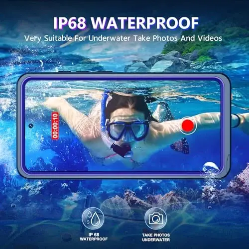 Temdan Designed for Samsung Galaxy S26 Ultra Case Waterproof, Built-in Lens & Screen Protector Military Grade Shockproof Dropproof IP68 Underwater Full Body Phone Case for Galaxy S26 Ultra 6.9