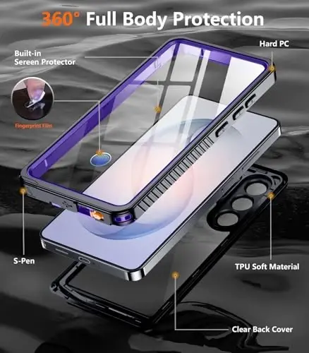 Temdan Designed for Samsung Galaxy S26 Ultra Case Waterproof, Built-in Lens & Screen Protector Military Grade Shockproof Dropproof IP68 Underwater Full Body Phone Case for Galaxy S26 Ultra 6.9