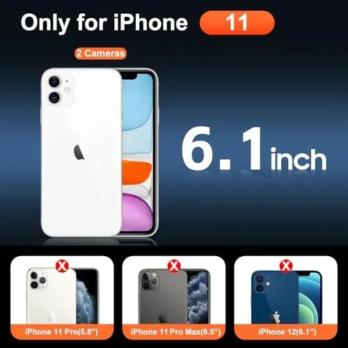 Temdan for iPhone 11 Case Clear, Compatible with Magsafe, Anti-Yellowing, Military-Grade Protection, Shockproof Slim Magnetic Phone Case Cover, Transparent - 2