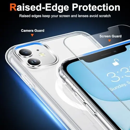 Temdan for iPhone 11 Case Clear, Compatible with Magsafe, Anti-Yellowing, Military-Grade Protection, Shockproof Slim Magnetic Phone Case Cover, Transparent - 5