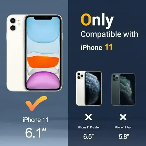 Temdan for iPhone 11 Case, Magsafe bilan mos, sarg'ayishga qarshi, harbiy darajadagi himoya, zarbaga chidamli ingichka magnit telefon g'ilofi, qora - 2