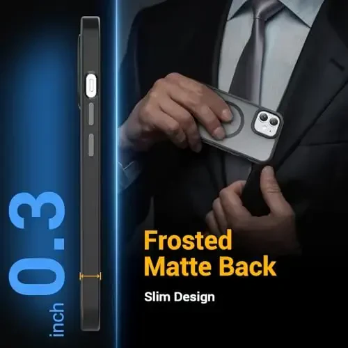 Temdan for iPhone 11 Case, Magsafe bilan mos, sarg'ayishga qarshi, harbiy darajadagi himoya, zarbaga chidamli ingichka magnit telefon g'ilofi, qora - 6