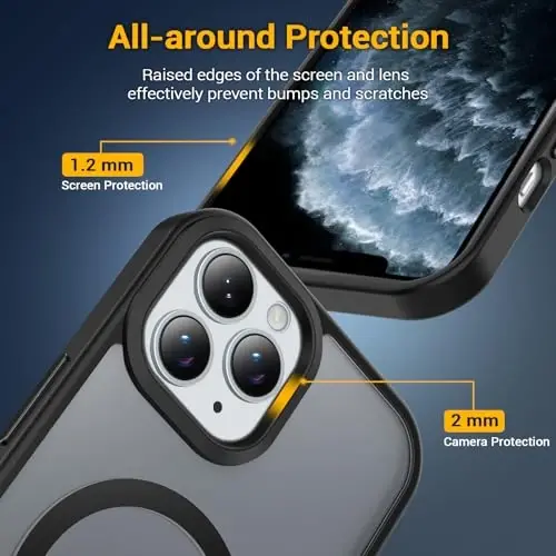 Temdan for iPhone 11 Pro Max Case, Compatible with Magsafe, Anti-Yellowing, Military-Grade Protection, Shockproof Slim Magnetic Phone Case Cover, Black - 5
