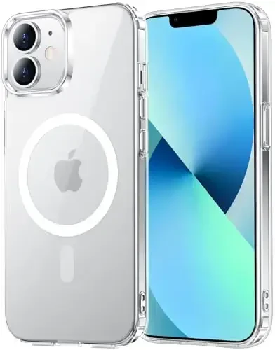 Temdan for iPhone 12 Mini Case Clear, Compatible with Magsafe, Anti-Yellowing, Military-Grade Protection, Shockproof Slim Magnetic Phone Case Cover, Transparent 