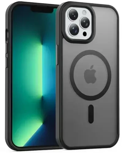 Temdan for iPhone 13 Pro Case, Magsafe bilan mos, sarg'ayishga qarshi, harbiy darajadagi himoya, zarbga chidamli ingichka magnit telefon qopqog'i, qora - TEMDAN