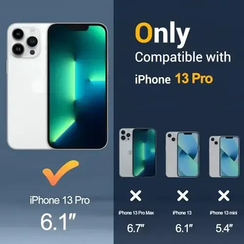 Temdan for iPhone 13 Pro Case, Magsafe bilan mos, sarg'ayishga qarshi, harbiy darajadagi himoya, zarbga chidamli ingichka magnit telefon qopqog'i, qora - TEMDAN (1)