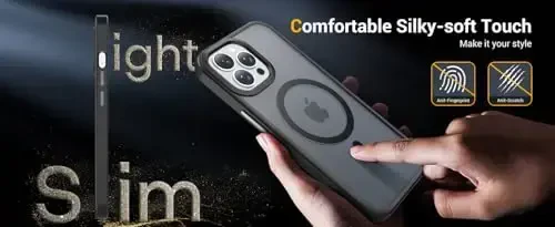 Temdan for iPhone 13 Pro Case, Magsafe bilan mos, sarg'ayishga qarshi, harbiy darajadagi himoya, zarbga chidamli ingichka magnit telefon qopqog'i, qora - 5