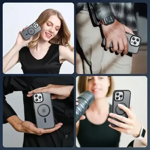 Temdan for iPhone 13 Pro Case, Magsafe bilan mos, sarg'ayishga qarshi, harbiy darajadagi himoya, zarbga chidamli ingichka magnit telefon qopqog'i, qora - 7