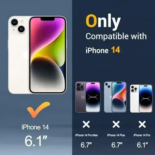 Temdan for iPhone 14 Case, Magsafe bilan mos, sarg'ayishga qarshi, harbiy darajadagi himoya, zarbaga chidamli ingichka magnitli telefon qopqog'i, qora - 2