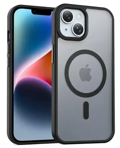 Temdan for iPhone 14 Plus Case, Compatible with Magsafe, Anti-Yellowing, Military-Grade Protection, Shockproof Slim Magnetic Phone Case Cover, Black - 1