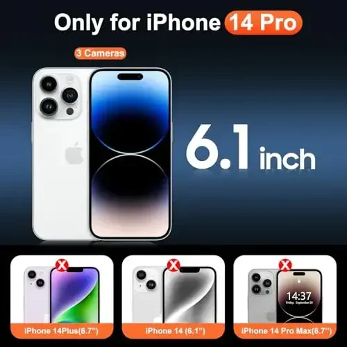 Temdan for iPhone 14 Pro Case Clear, Compatible with Magsafe, Anti-Yellowing, Military-Grade Protection, Shockproof Slim Magnetic Phone Case Cover, Transparent - TEMDAN (1)