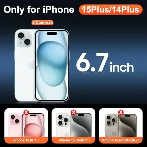 Temdan for iPhone 15 Plus Case Clear, [Compatible with Magsafe][Anti-Yellowing][Military-Grade Protection] Shockproof Slim Phone Case for iPhone 15 Plus 6.7 inch, Clear - 2