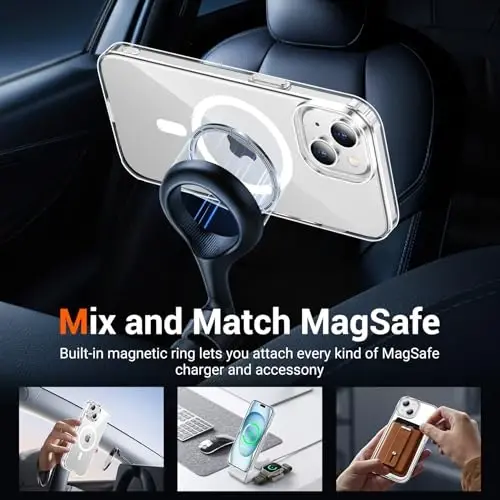 Temdan for iPhone 15 Plus Case Clear, [Compatible with Magsafe][Anti-Yellowing][Military-Grade Protection] Shockproof Slim Phone Case for iPhone 15 Plus 6.7 inch, Clear - 3