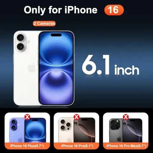Temdan for iPhone 16 Case Clear, [Compatible with Magsafe][Anti-Yellowing][Military-Grade Protection] Shockproof Slim Magnetic Phone Case for iPhone 16, Transparent - TEMDAN (1)