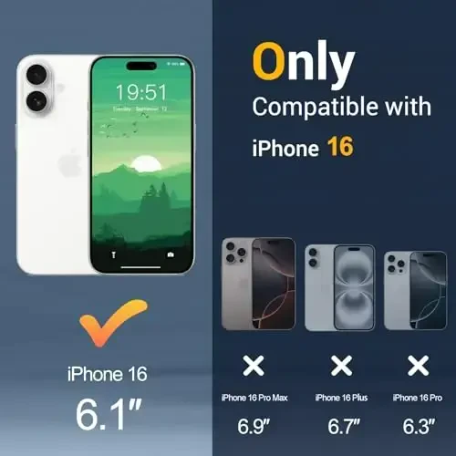 Temdan for iPhone 16 Case, Magsafe bilan mos, sariqlikka qarshi, harbiy darajadagi himoya, zarbaga chidamli ingichka magnitli telefon qopqog'i, to'q yashil - 2