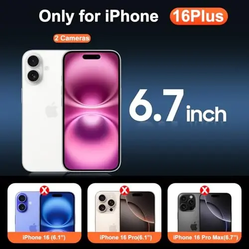 Temdan for iPhone 16 Plus Case Clear, Compatible with Magsafe, Anti-Yellowing, Military-Grade Protection, Shockproof Slim Magnetic Phone Case Cover, Transparent - TEMDAN (1)