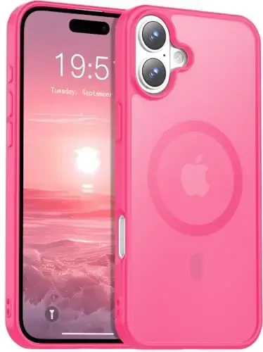 Temdan for iPhone 16 Plus Case, Compatible with Magsafe, Anti-Yellowing, Military-Grade Protection, Shockproof Slim Magnetic Phone Case Cover, Rose - TEMDAN