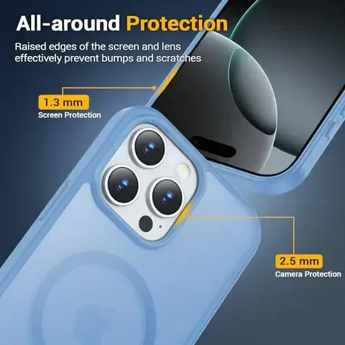 Temdan for iPhone 16 Pro Case, Compatible with Magsafe, Anti-Yellowing, Military-Grade Protection, Shockproof Slim Magnetic Phone Case Cover, Sierra Blue - 4