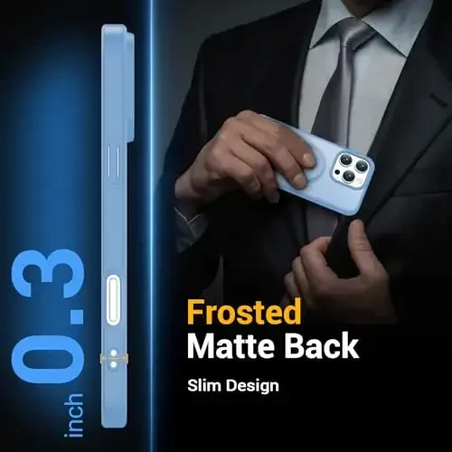 Temdan for iPhone 16 Pro Case, Magsafe bilan mos, sarg'ayishga qarshi, harbiy darajadagi himoya, zarbga chidamli ingichka magnitli telefon g'ilofi, Sierra Blue - 5