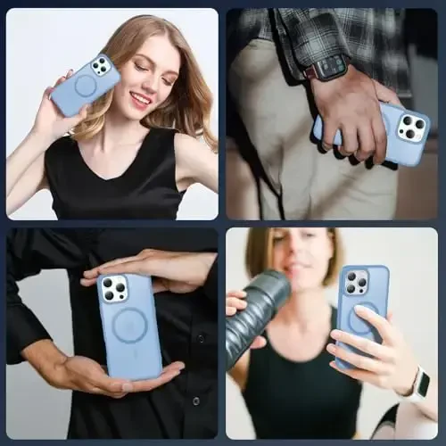 Temdan for iPhone 16 Pro Case, Magsafe bilan mos, sarg'ayishga qarshi, harbiy darajadagi himoya, zarbga chidamli ingichka magnitli telefon g'ilofi, Sierra Blue - 7