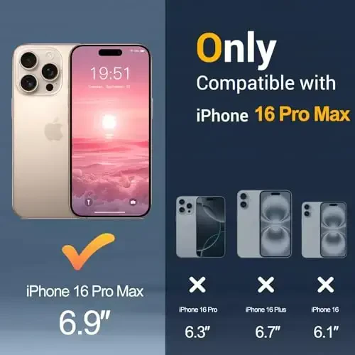 Temdan for iPhone 16 Pro Max Case, Compatible with Magsafe, Anti-Yellowing, Military-Grade Protection, Shockproof Slim Magnetic Phone Case Cover, Rose - 2