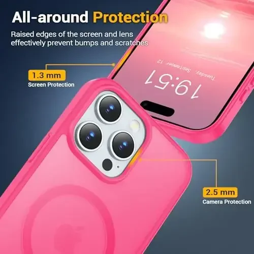 Temdan for iPhone 16 Pro Max Case, Compatible with Magsafe, Anti-Yellowing, Military-Grade Protection, Shockproof Slim Magnetic Phone Case Cover, Rose - 4