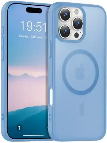 Temdan for iPhone 16 Pro Max Case, Compatible with Magsafe, Anti-Yellowing, Military-Grade Protection, Shockproof Slim Magnetic Phone Case Cover, Sierra Blue - 1