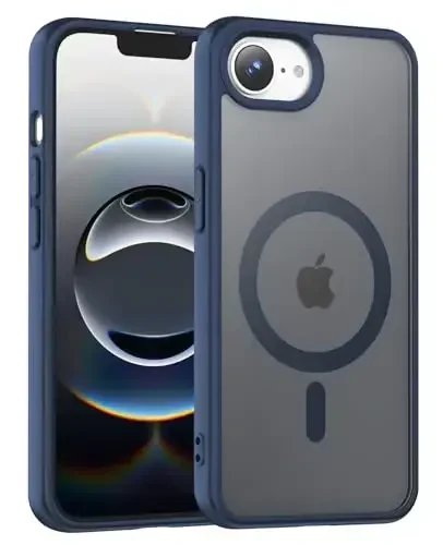 Temdan for iPhone 16e Case, Compatible with Magsafe, Anti-Yellowing, Military-Grade Protection, Shockproof Slim Magnetic Phone Case Cover, Blue - 1