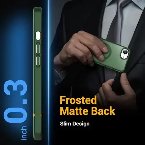 Temdan for iPhone 16e Case, Magsafe bilan mos, sarg'ayishga qarshi, harbiy darajadagi himoya, zarbaga chidamli ingichka magnit telefon g'ilofi qopqog'i, o'rmon yashili - 7