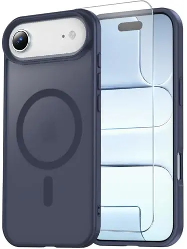 Temdan for iPhone 17 Air Case with Screen Protector, Compatible with Magsafe, Anti-Yellowing, Military-Grade Protection, Shockproof Slim Magnetic Phone Case Cover, Dark Purple - 1