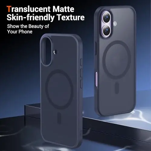 Temdan for iPhone 17 Case with Screen Protector, Compatible with Magsafe, Anti-Yellowing, Military-Grade Protection, Shockproof Slim Magnetic Phone Case Cover, Dark Purple - 6