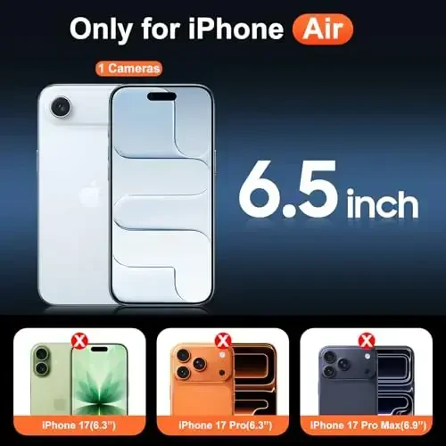 Temdan for iPhone Air Case Clear with Screen Protector, Compatible with Magsafe, Anti-Yellowing, Military-Grade Protection, Shockproof Slim Magnetic Phone Case Cover, Transparent - 2