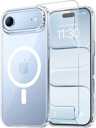 Temdan for iPhone Air Case Clear with Screen Protector, Magsafe bilan mos, sarg'ayishga qarshi, harbiy darajadagi himoya, zarbaga chidamli ingichka magnitli telefon qutisi qopqog'i, shaffof - 1