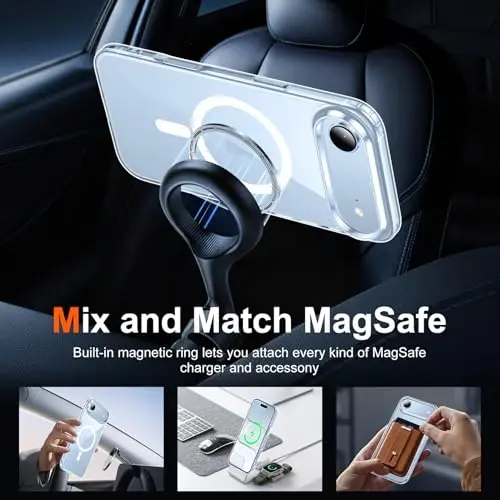 Temdan for iPhone Air Case Clear with Screen Protector, Magsafe bilan mos, sarg'ayishga qarshi, harbiy darajadagi himoya, zarbaga chidamli ingichka magnitli telefon qutisi qopqog'i, shaffof - 3